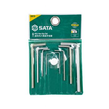 SATA กุญแจ ตัว L MINI HEX 6 เหลี่ยมดำ 8 ตัว (1ชุด) (09119-510001442) 
