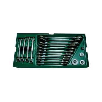 SATA กุญแจแหวนข้างปากตายชุด 1/2"-3/8" มี 19 ตัว (1ชุด) (09925A-510001219) 