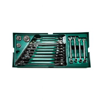 SATA กุญแจแหวนข้างปากตายชุด 5.5-19 มี 19 ตัว (1ชุด) (09908-510001384) 