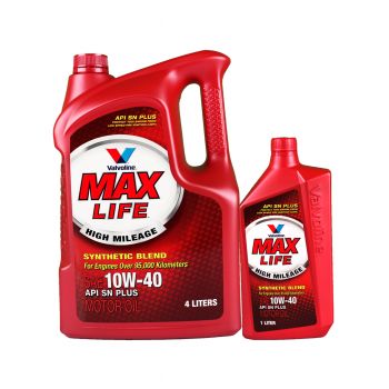 VALVOLINE น้ำมันเครื่อง MAX LIFE 10W40 4 ลิตร + 1 ลิตร
