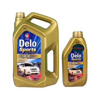 CALTEX น้ำมันเครื่อง DELO SPORT FULLY 5W40 6 ลิตร + 1 ลิตร